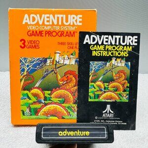 VGVUC Vintage 1980 Atari Adventure CX2613 Video Game, Instructions, Box